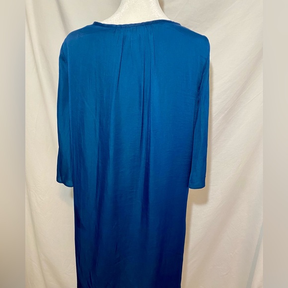 Halston Navy Bell Sleeve Dress - Picture 3 of 7